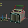 Classic Retro Vintage TV with Antenna Device Aged Look on Black Background