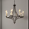 Vintage Metal Chandelier With Candle Style Bulbs And Elegant Design For Interior Decor