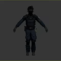 Man In Tactical Vest And Helmet With Gray Uniform And Tactical Gear