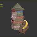 Tower Shaped Stone Decorative Furniture With Multi Layer Structure And Stacked Design