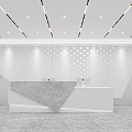 Company front desk background wall 3d model