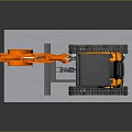 Orange Mini Excavator Functional Construction Vehicle Featuring Tracks Cab And Front Bucket 3d model