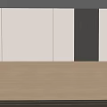 Minimalist Modern Bedroom Accent Wall With Light Colored Panels Vertical Slats And Wooden Base
