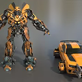 Smart Machine Yellow Robot Car Transforming Dual Form Modern Design