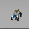 Lego Style Blue And White Off Road Vehicle With Number 38 Design