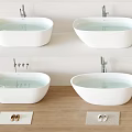 Variety of White Bathtub Designs Arranged in Rows