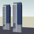 Two Modern High Rise Residential Towers With Glass Facades And Balconies