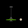 Modern Green Chandelier With Sleek Metal Frame Hanging Light Fixture Design