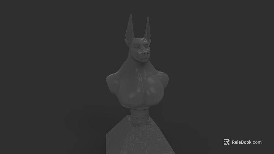 Mythical Jackal Head Human Body Game Movie Character 3D Sculpture Model Design 3d model 