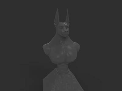 Mythical Jackal Head Human Body Game Movie Character 3D Sculpture Model Design 3d model