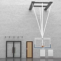 Indoor Ceiling Mounted Basketball Hoop Sports Equipment with Door and Lockers in Gymnasium