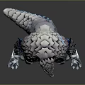 3D Sci Fi Fantasy Character Armored With Scales And Mechanical Armor Design