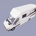 White Camper Van With Jubilee Logo Decorative Stripes And Windows 3d model