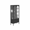 Modern Entryway Cabinet Sideboard With Glass Doors Storage And Display Shelves