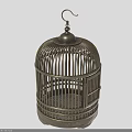 Decorative Metal Birdcage Furniture With Round Top And Hanging Hook Design