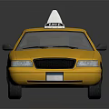 Yellow Taxi Cab Featuring White Roof Sign TAXI Lettering And Number 601