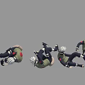 Animated Game and Movie Characters in Various Action Poses with Ninja Headbands