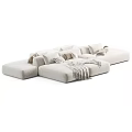 Modern Plush Fabric Double Seater Sofa With Comfortable Cushions And Multiple Custom Color Options