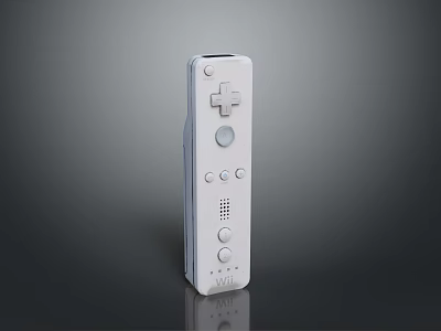 White Computer Game Controller With Directional Pad Buttons And Speaker Design Features 3d model