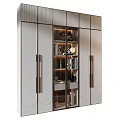 Modern Decorative Cabinet With Glass Doors And Interior Lighting For Decorative Items