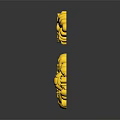 Golden Decorative Carved Designs With Floral And Leaf Motifs On Shiny Surface