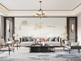 New Chinese Living Room 3d model