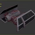 Detailed TIE Fighter Model 3D Render With Wing Structure And Engine Design
