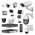 Projection Monitoring Systems With Various Surveillance Cameras And Security Devices