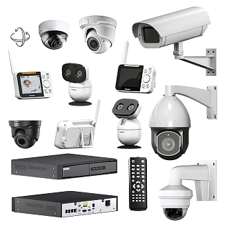 Modern camera surveillance equipment intelligent surveillance office camera home surveillance camera 3d model