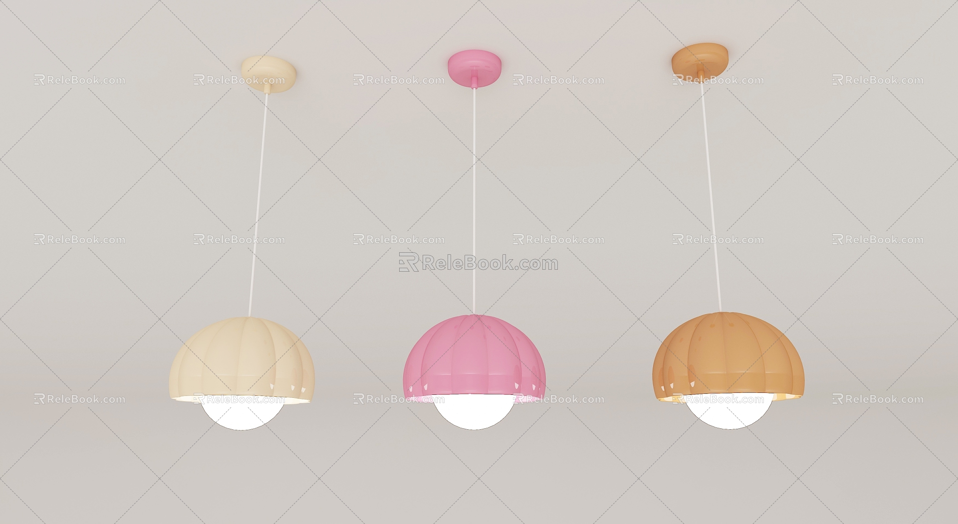 Simple cream chandelier 3d model