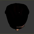 3D Female Character Head Model With Long Black Hair Blue Eyes And Black Choker