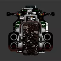 Futuristic Mechanical Motorcycle With Armored Body Track Wheels And Exposed Engine