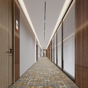 Hotel partition Office corridor 3d model