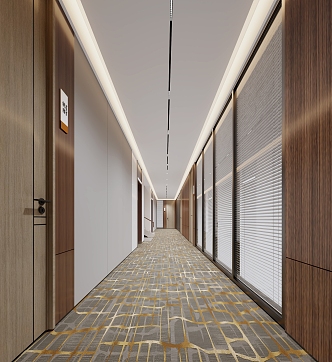 Hotel partition Office corridor 3d model