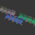 Modern Public Chairs With Gray Blue Green Colors And Modern Metal Frame Design