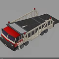 Red And White Lego Model TMA Flatbed Tow Truck With Warning Lights