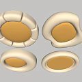 Four Modern White Ceiling Lights with Sleek Circular Design and Bright Illumination 3d model
