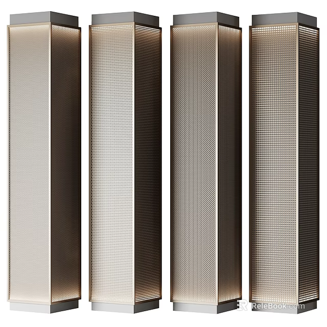 Modern Stylish Interior Partition With Textured Metal Panels And Color Contrast 3d model 