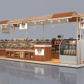 Modern Mall Retail Shop With Glass Display Cases And Wooden Shelves