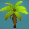 Healthy Palm Tree With Lush Green Leaves And Sturdy Brown Trunk