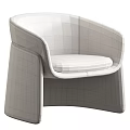 Modern Single Chair With Gray Fabric Upholstery And Dark Armrest Base