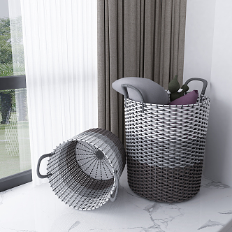 Modern Storage Basket Rattan Storage Basket 3d model