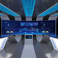 Modern display technology arc screen exhibition items 3d model