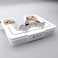 Modern reception desk 3d model