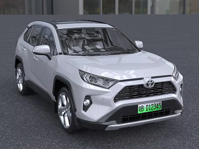 White Toyota SUV Featuring Green License Plate And Modern Exterior Design 3d model