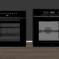 Modern Black Kitchen Ovens With Glass Doors Digital Displays And Control Panels