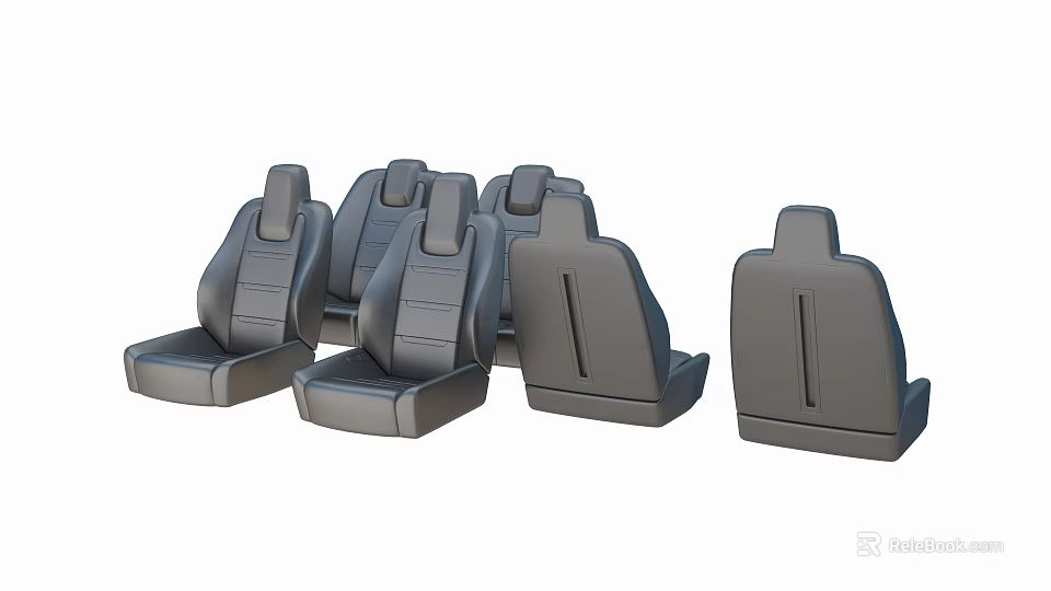 Gray Modern Single Seater Sofa Collection With Different Angles And Simple Design 3d model