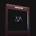 Meritech Event Display Wall With Red Frame Hanging Bicycle Model And Neon Lights