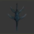 Realistic Blue Plesiosaur 3D Model With Long Neck And Aquatic Reptile Traits
