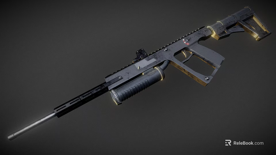 Realistic Black Air Gun Model With Tactical Scope And Detailed Design Features 3d model 